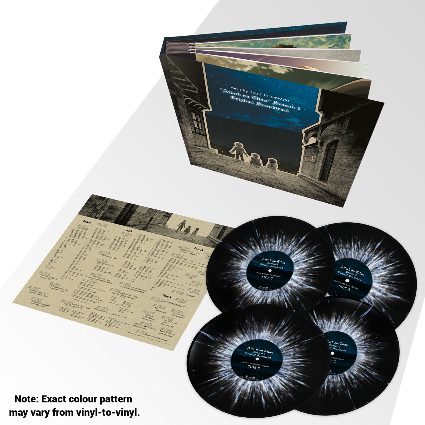 Attack on Titan: Season 3 Soundtrack - 4 x LP Vinyl Deluxe Edition - AllTheAnime.com Variant