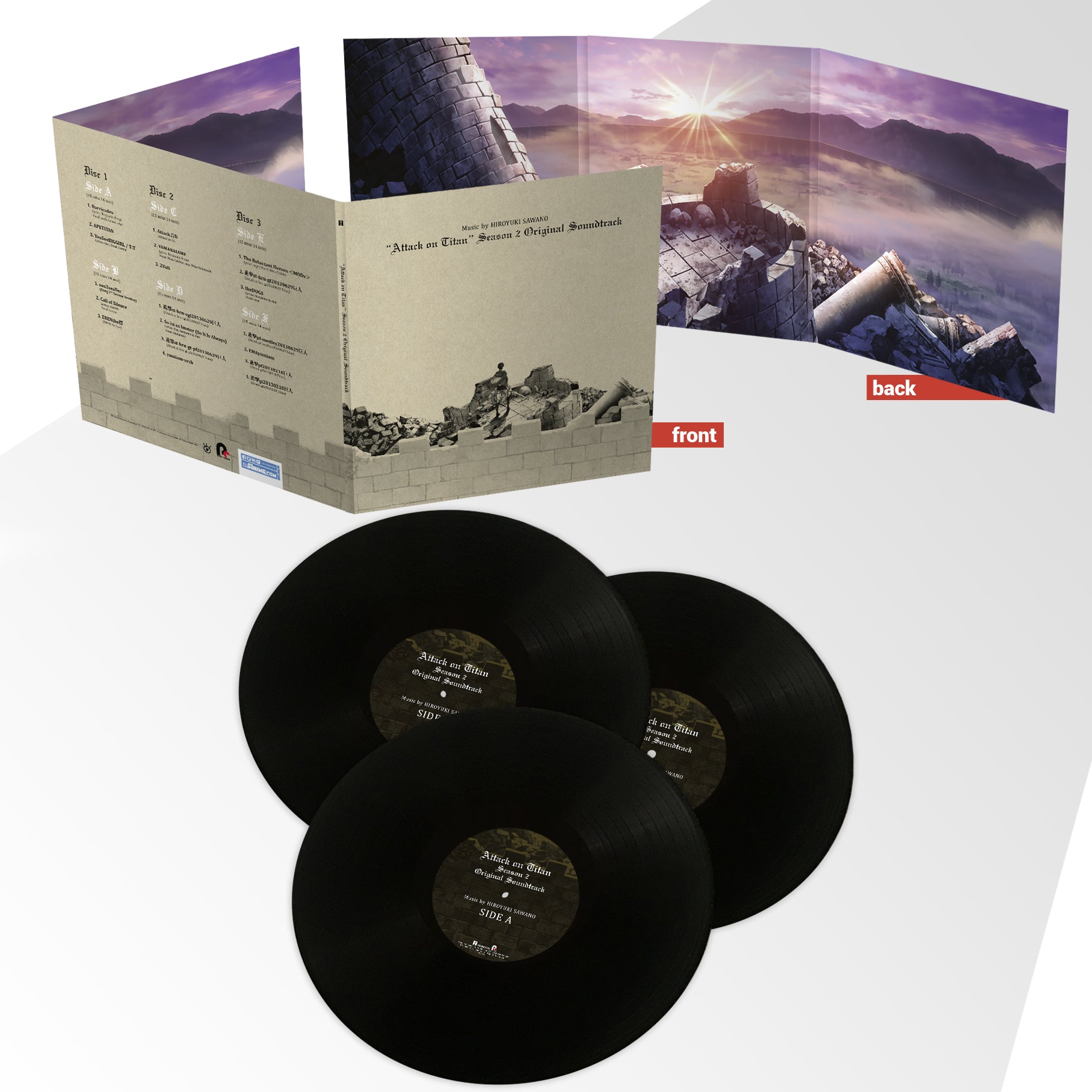 Attack on Titan: Season 2 Soundtrack - 3 x LP Vinyl – alltheanime